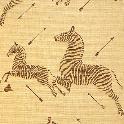 SCALAMANDRE WALLCOVERING-SC 0001G81388M-ZEBRAS - PAPERWEAVE-NATURAL