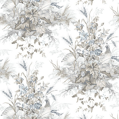 Spring Stone Grey | Floral Wallpaper