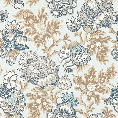SCALAMANDRE FABRICS-SC 000216593-CANTERBURY LINEN PRINT-SKY