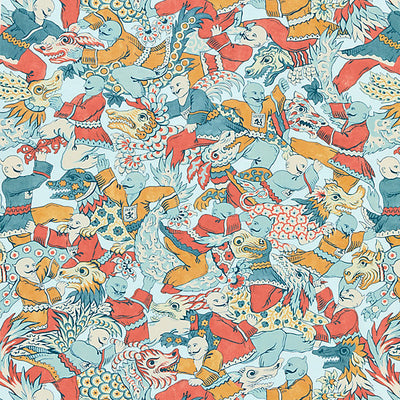 SCALAMANDRE FABRICS-SC 000216612-DRAGON DANCE-MULTI