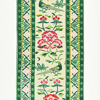 SCALAMANDRE FABRICS-SC 000216613-ROYAL PEONY LINEN PRINT-SPRING GREEN