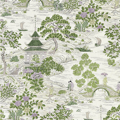 SCALAMANDRE FABRICS-SC 000216624-SATOMI HAND BLOCK PRINT-LAVENDER & CITRON