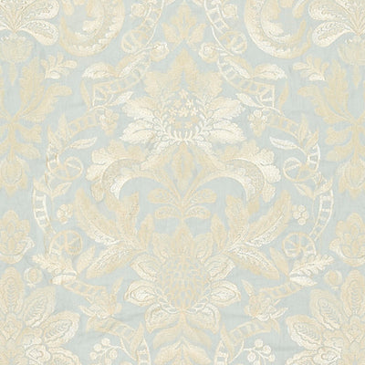 SCALAMANDRE FABRICS-SC 000227086-ELIZABETH DAMASK EMBROIDERY-AQUAMARINE