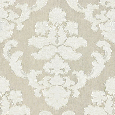 SCALAMANDRE FABRICS-SC 000227160-CORNELIA DAMASK EMBROIDERY-FLAX
