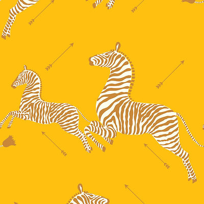 SCALAMANDRE WALLCOVERING-SC 0002WP81388M-ZEBRAS - WALLPAPER-ZANZIBAR GOLD