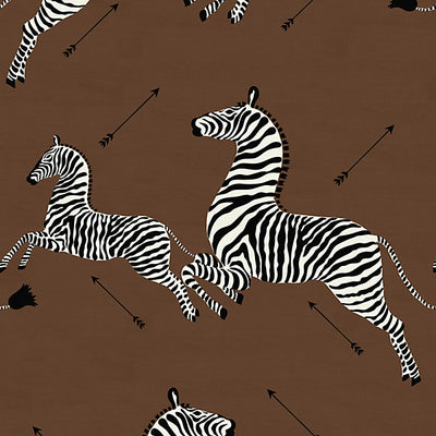SCALAMANDRE FABRICS-SC 000316496M-ZEBRAS - FABRIC-SAFARI BROWN