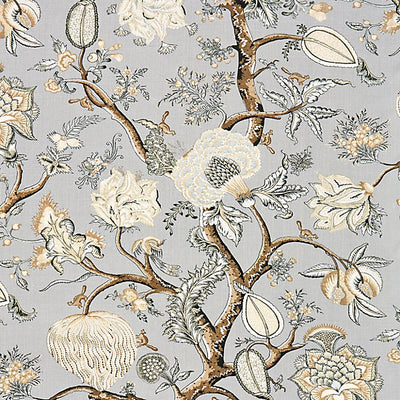 SCALAMANDRE FABRICS-SC 000316556-PONDICHERRY LINEN PRINT-MINERAL