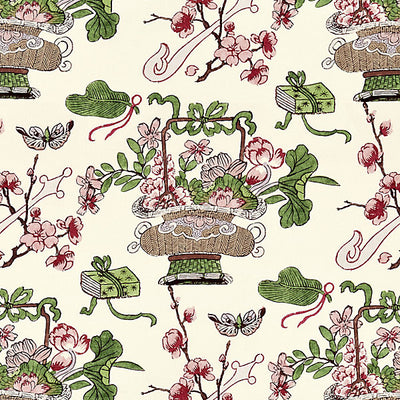 SCALAMANDRE FABRICS-SC 000316591-SHANGHAI BLOSSOMS-MULBERRY