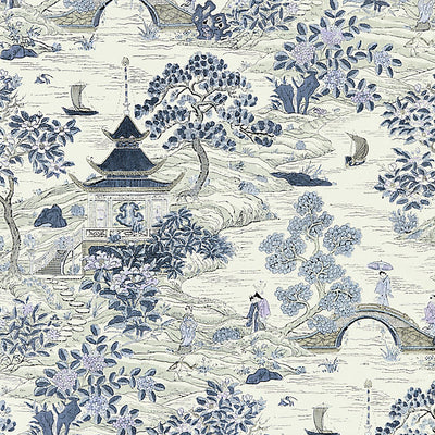 SCALAMANDRE FABRICS-SC 000316624-SATOMI HAND BLOCK PRINT-EVENING BLUE