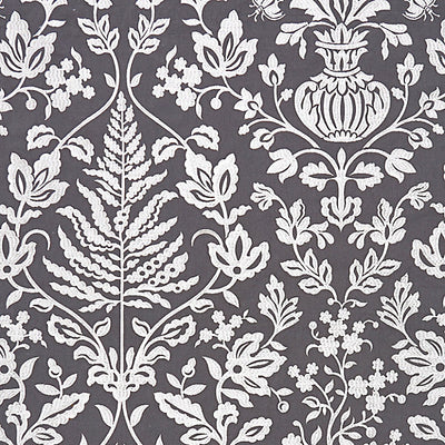 SCALAMANDRE FABRICS-SC 000327032-SHALIMAR EMBROIDERY-CHARCOAL