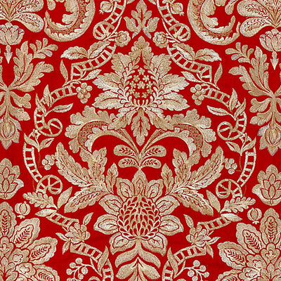 SCALAMANDRE FABRICS-SC 000327086-ELIZABETH DAMASK EMBROIDERY-CARNELIAN