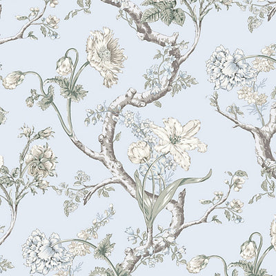 SCALAMANDRE WALLCOVERING-SC 0003WP88432-ANDREW JACKSON FLORAL-SKYLIGHT