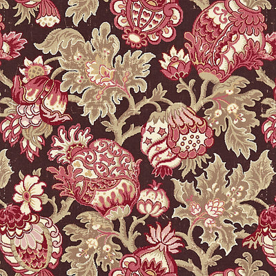 SCALAMANDRE FABRICS-SC 000416593-CANTERBURY LINEN PRINT-MULBERRY