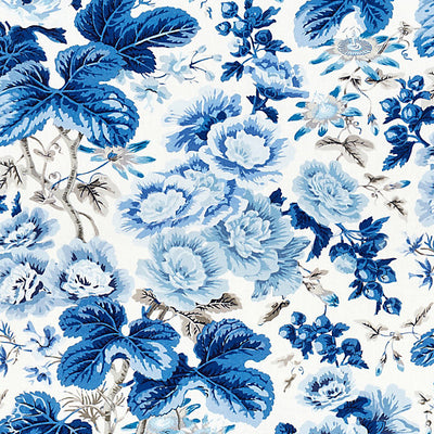 SCALAMANDRE FABRICS-SC 000416595-HIGHGROVE LINEN PRINT-PORCELAIN