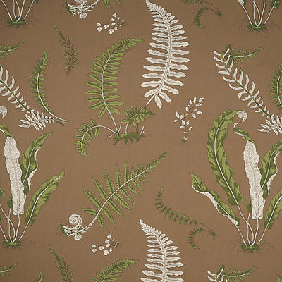 SCALAMANDRE FABRICS-SC 000516425-ELSIE DE WOLFE - OUTDOOR-GREENS ON BROWN