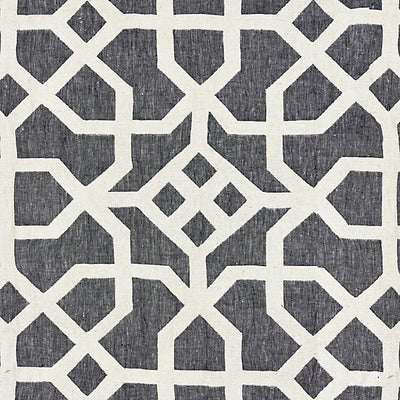 SCALAMANDRE FABRICS-SC 000527149-LINEN LATTICE-INDIGO & GREIGE