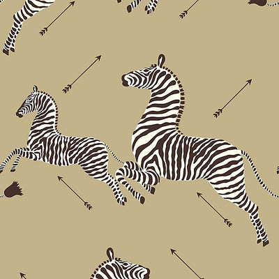 SCALAMANDRE WALLCOVERING-SC 0011WP81388M-ZEBRAS - WALLPAPER-GOLD