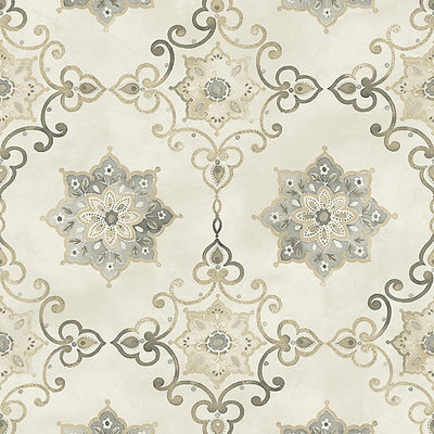SCALAMANDRE WALLCOVERING-WMAMF000813-ISOLDE-SILVER