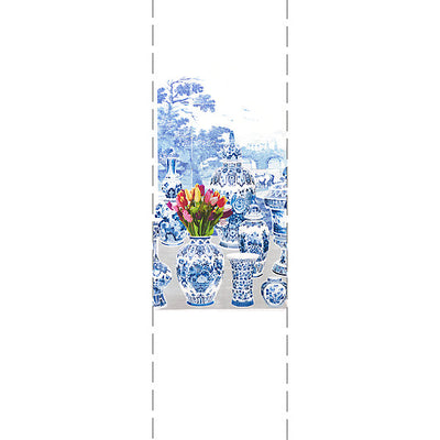 NICOLETTE MAYER WALLCOVERING-WNM0001GSTL-GARNITURE SCENIC - TULIPS-NEUTRAL - LEFT PANEL
