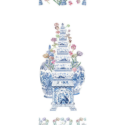 NICOLETTE MAYER WALLCOVERING-WNM0001TULI-TULIPIERE FLOWERS - PANEL-WHITE