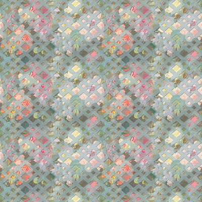 NICOLETTE MAYER WALLCOVERING-WNM0002DEFO-DEFOSSE TRELLIS-PERLBLAU