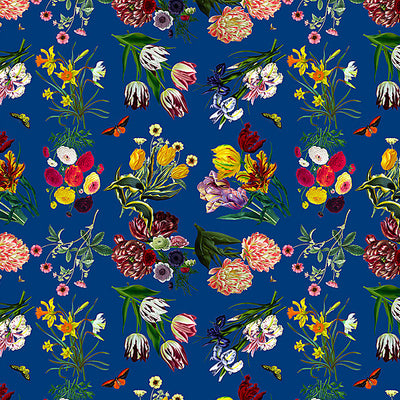 NICOLETTE MAYER WALLCOVERING-WNM0004FLOR-FLORA & FAUNA-BLUE