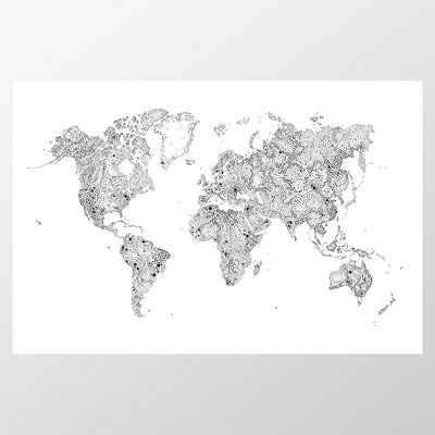 Sandberg Wallcovering - WSB00090630 - WORLD MAP - BLACK