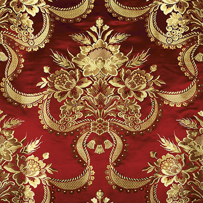 OLD WORLD WEAVERS FABRICS-ZA 2157RNAS-REALE NASTRI-CHERRY GOLD