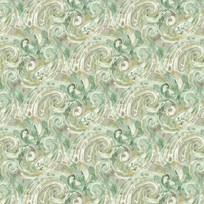 Seafoam Blue Brown Olive Damask good Paisley Upholstery Drapery Fabric