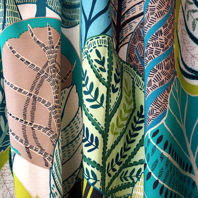 JF Fabrics , a selection of fabrics such as velvet, damask, cotton, silk, linen and sheers.