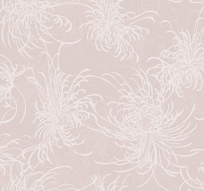 SEABROOK WALLPAPER-NOELL FLORAL-BLUSH GLITTER AND OFF-WHITE-AW71501