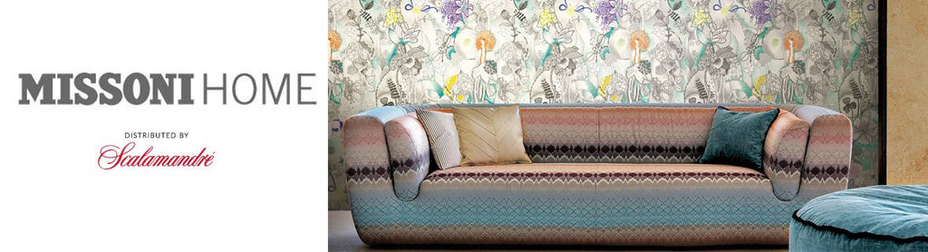 Missoni Home Wallcovering, a selection of wallpaper such as textures, botanicals, silk, linen & floral designs.