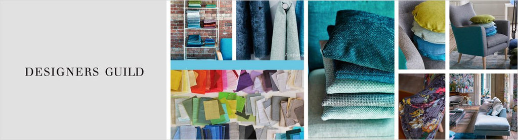 Designers Guild Fabrics, a selection of fabrics such as velvet, damask, cotton, silk, linen and sheers.