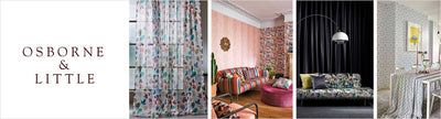 Osborne & Little Wallcovering, a selection of wallpaper such as textures, botanicals, silk, linen & floral designs.