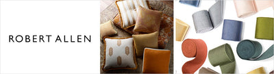 Robert Allen Fabrics, a selection of fabrics such as velvet, damask, cotton, silk, linen and sheers. 