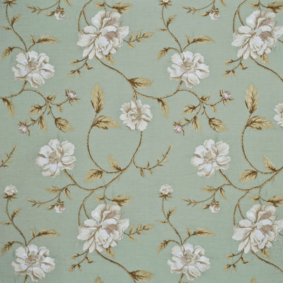 G P & J BAKER FABRICS - LONGFORD - AQUA/LINEN
