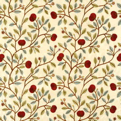 G P & J BAKER FABRICS - MEDLAR SILK - BLUE/RED