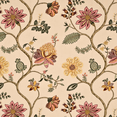 G P & J BAKER FABRICS - BROADLANDS LINEN - IVORY/MULTI