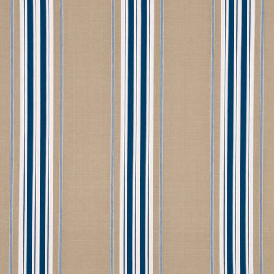 G P & J BAKER FABRICS - SHERBOURNE STRIPE - INDIGO