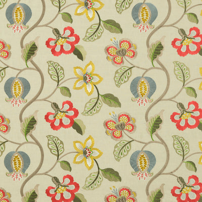 G P & J BAKER FABRICS - ELVASTON - RED/SLATE/CITRON