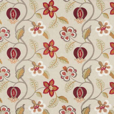 G P & J BAKER FABRICS - ELVASTON - RED/IVORY