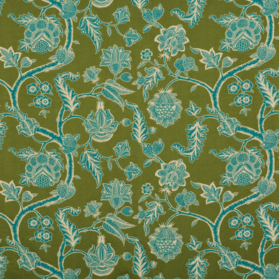 G P & J BAKER FABRICS - KELWAY - MOSS/TEAL