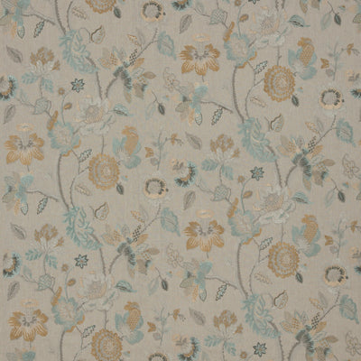 G P & J BAKER FABRICS - DRYDEN - AQUA/BRONZE