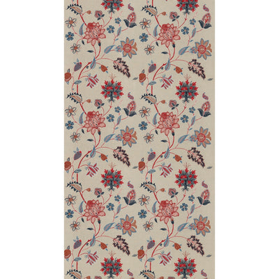 G P & J BAKER FABRICS - BAKER'S INDIENNE EMBROIDERY - INDIGO/RED
