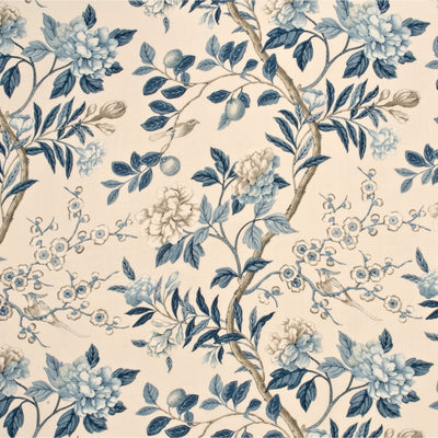 G P & J BAKER FABRICS - EMPEROR'S GARDEN - BLUE/CREAM