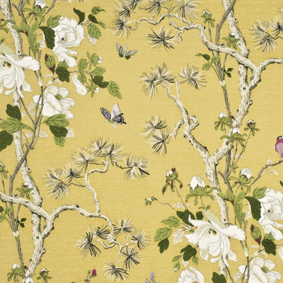 G P & J BAKER FABRICS - TREE PEONY - STRONG YELLOW/IVORY