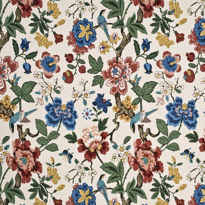 G P & J BAKER FABRICS - PERSIAN POMEGRANATE - RED/GREEN/AQUA