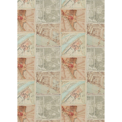 G P & J BAKER FABRICS - PALACE MAPS LINEN - ORIGINAL