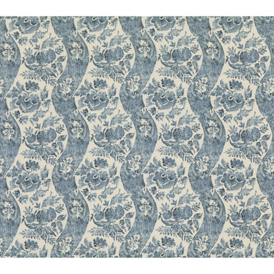 G P & J BAKER FABRICS - CALDBECK - INDIGO/IVORY