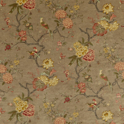 G P & J BAKER FABRICS - ORIENTAL BIRD VELVET - MOLE